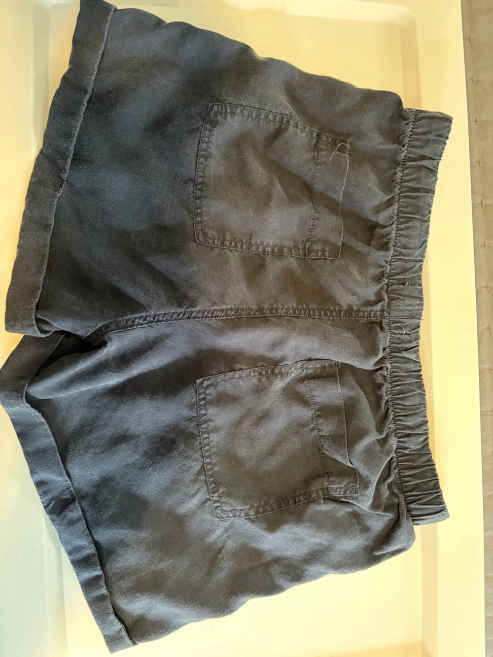 Workshop Republic Clothing Navy Elastic Waist Shorts